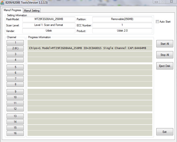 Zrzut ekranu – program Ameco 8209/6208E Tools